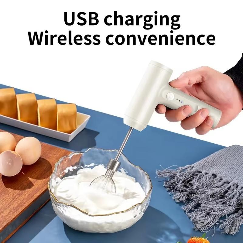 Tragbarer elektrischer Eierschläger Lebensmittel Schneebesen 3 Geschwindigkeiten Handheld Wiederaufladbarer Eierschläger Backen Teig Kuchen Sahne Mixer Küchenzubehör