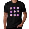 Aesthetic Purple Flowers TShirt No Iron Casual Short Sleeve Top