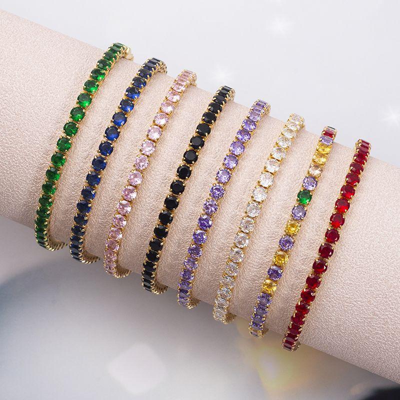 Brățară Full Diamond cu Piatră Prețioasă Zircon Montată în Aur și Diamante