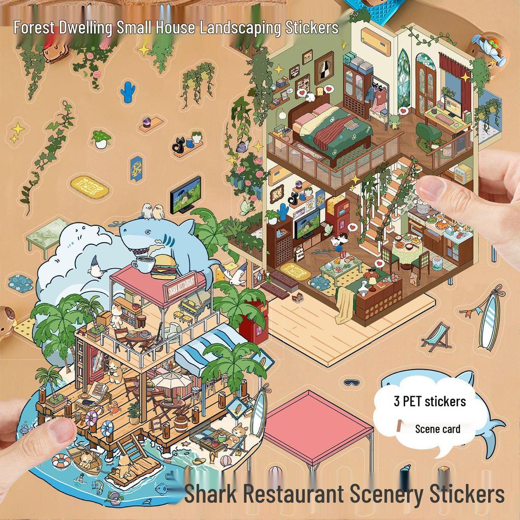 3D Large-Scale Scenery Sticker: DIY Visual Stacking Miniature Scene, No Cutting Needed