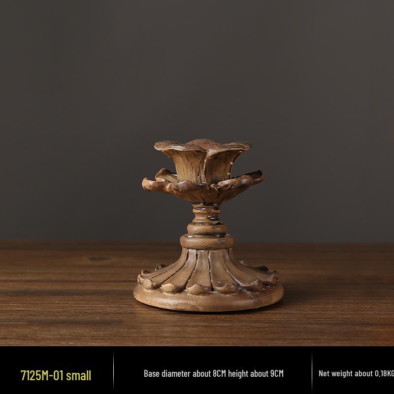Vintage French Candelabra Ornament – Romantic European Candle Holder for Table Decor and Photo Props