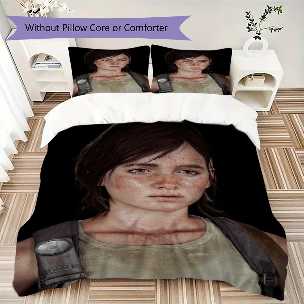 Ellie Williams Game Pattern Bedding uilt Set uilt Cover Pillowcase Home Decoration Birthday Gift (1 * duvet cover + 2 * pillowcase  without core)42