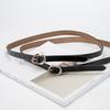 Simple Black Retro Women's Slender Belt, Beautiful and Elegant Pin Buckle Design, Alloy Buckle Head Belt, Women's Style