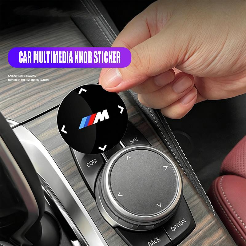 XGDY8 Car M logo Multimedia Button Cover Trim Knob Stickers For BMW M Power X1 X2 X3 X5 X4 X6 X7 G30 G20 G32 G11 G12 F40 F30 F20 F10