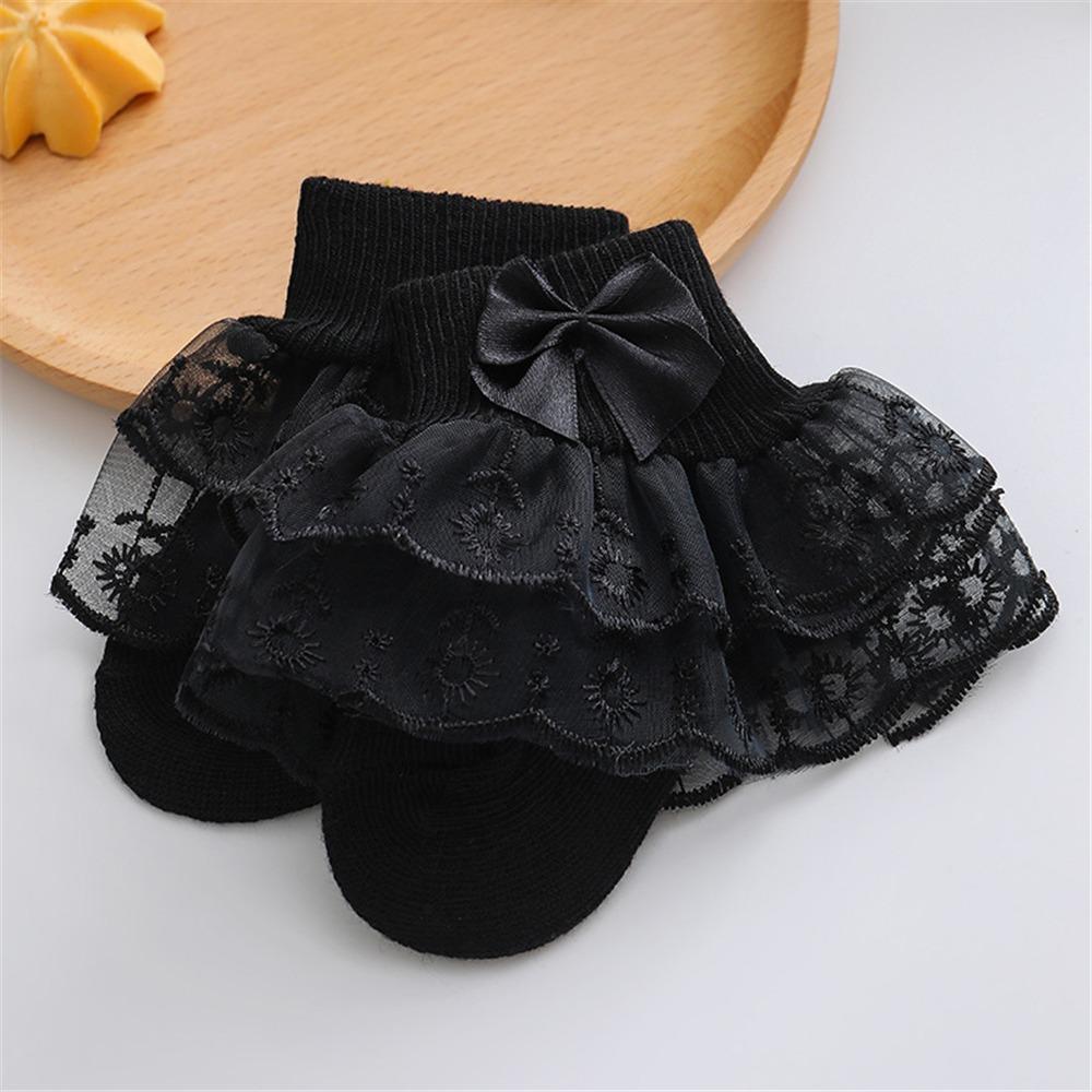 Thin Baby Girls Lace Socks Super Soft Princess Dress Socks Spring & Summer Infant Bow Socks