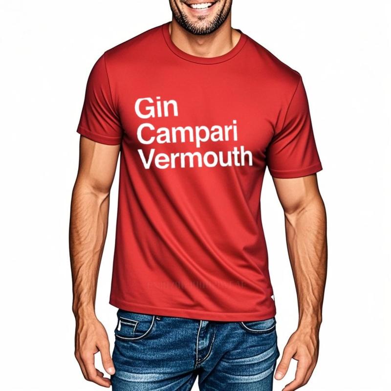 tshirt Men Summer Tees Negroni TShirt Kawaii Clothes Hippie Clothes Crew Neck TShirts Black TShirts For Men Rock tshirt 4XL