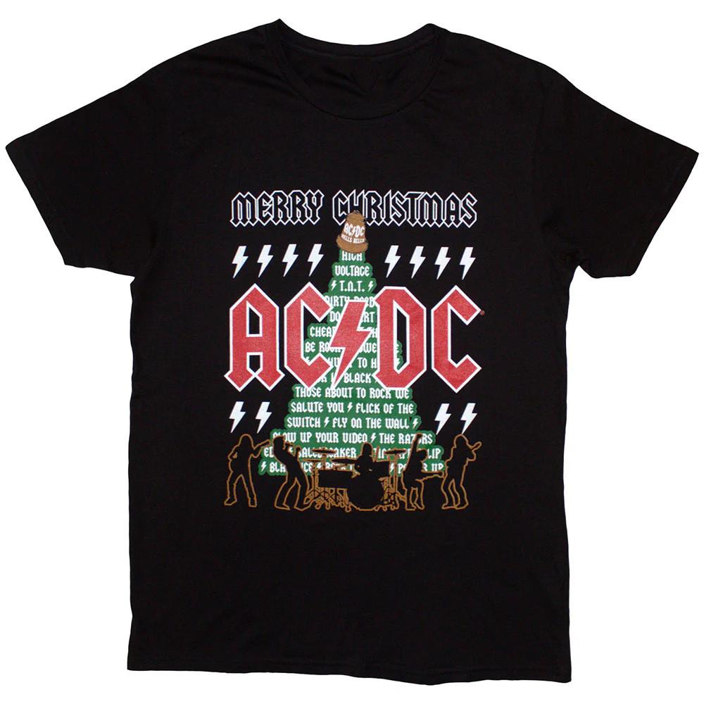 AC/DC Band Merry christmas Tree Cotton Black S-5XL Unisex Shirt CO411 Unisex T-Shirt XXXL