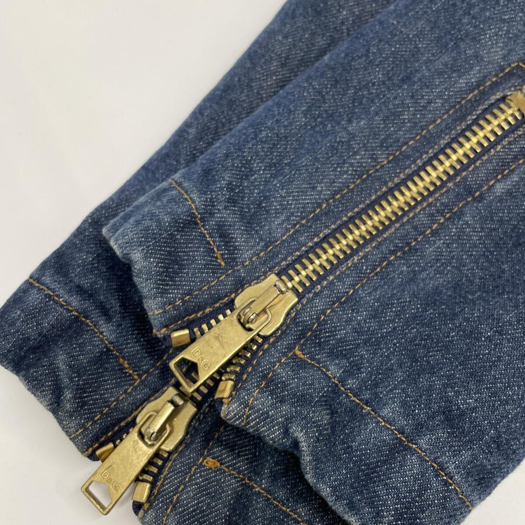 D&G Indigone Denim Gold Hardware Italian Made Trench Coat Coat S IndigoUsed