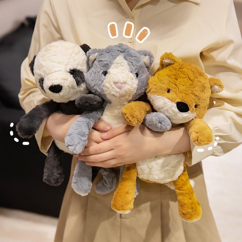 Cute Cute Animal Fox Monkey Doll Plush Toy Black And White Panda Doll Children Soothing Doll