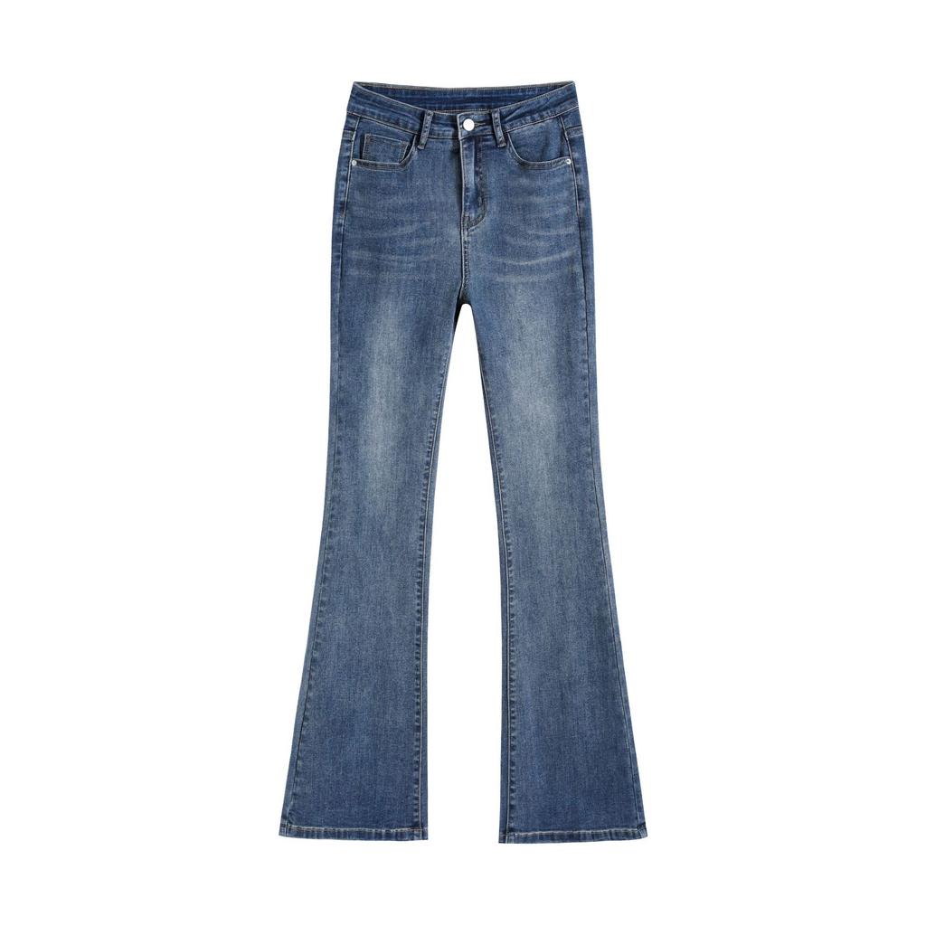 Winter Denim Micro-lapped Hose Jeans für Damen Hohe Taille Retro Jeans Damen Hochelastische Übergröße Stretchjeans