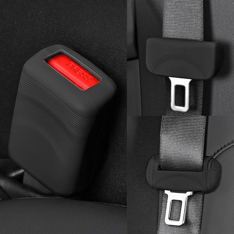 Silicone Universal Car Seat Belt Socket Protective Cover Car Safety Seat Belt Anti-Scratch Cover Button Protective Case