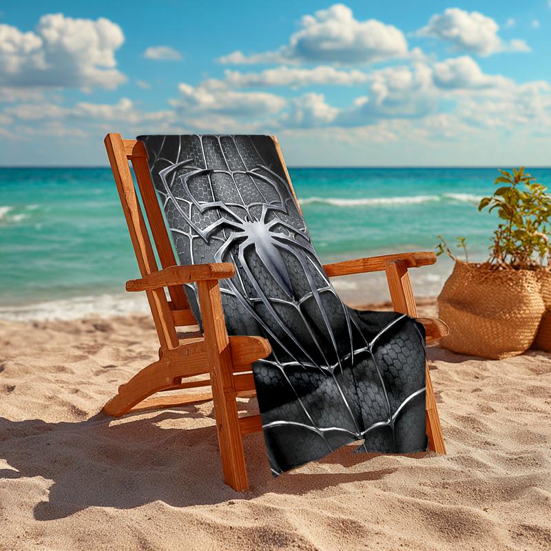 1Pc Spiderman Black Suit Beach Towel, Quick Dry, Multi-Use for Beach Pool Gym Yoga Home Travel, Christmas, Halloween, Xmas Gift S929477