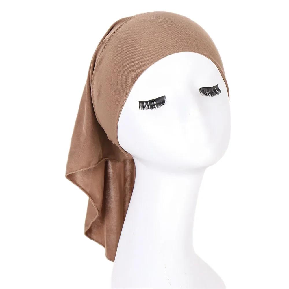 Soft Under Cap Inner Hijab Stretchy Muslim Women Underscarf Bonnet Islam Turban Tube Bone Bonnet Ninja Head Cover Headscarf Hat