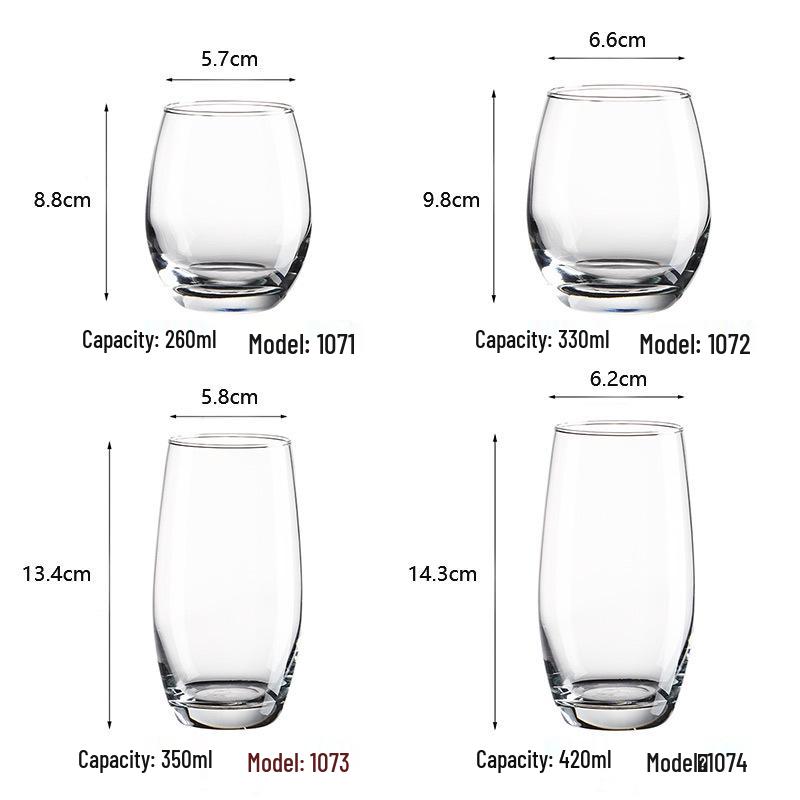 Eiförmiges Glas: Perfekt für Wasser, Saft, Bier, Mousse oder Joghurt