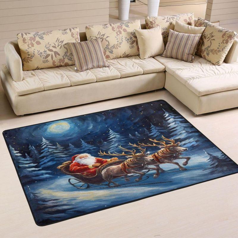 Christmas Carpet for Living Room Home Decoration Large Rugs Santa Claus Kids Room Children Bedroom Bedside Mats New Year Gifts