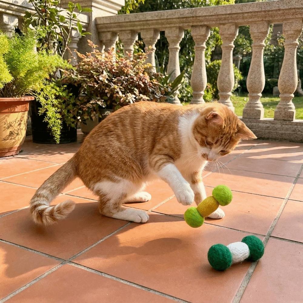 2PCS Soft Plush Cat Chew Toys Bite-Resistant Interactive Cat Toys Cat Teaser Toy  Indoor Use