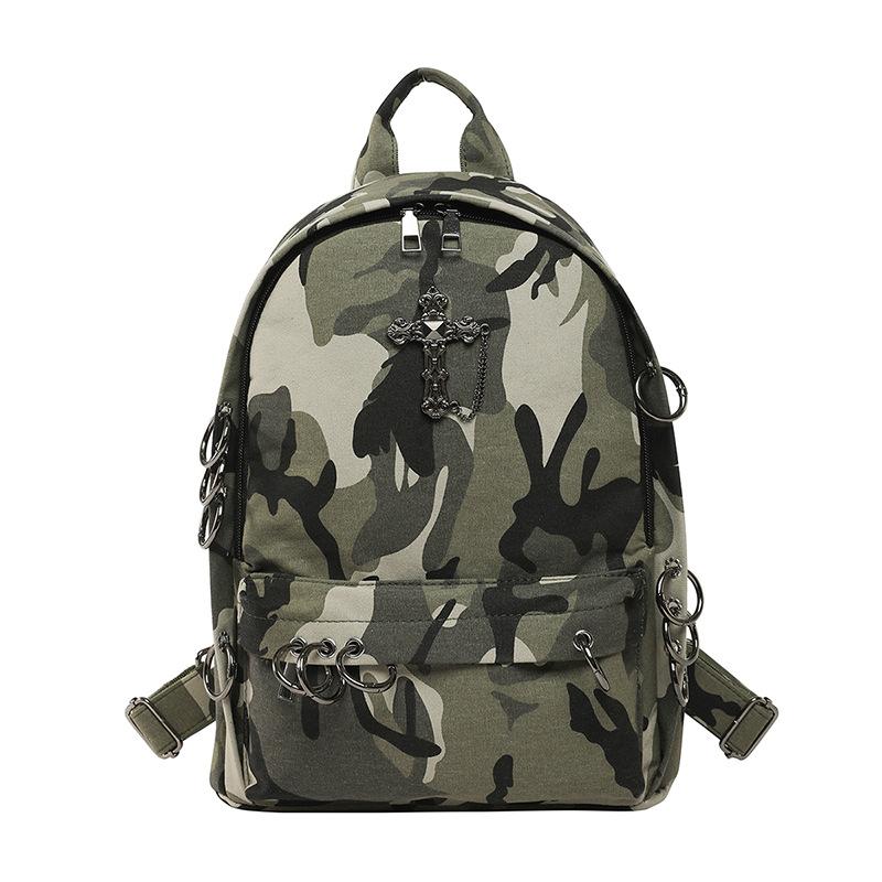 Zaino1011 nuovo stile punk personalità europea e americana zaino con borchie a croce zaino in PU tendenza moda borsa da donna