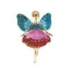 Korean Style Cute Rhinestone Angel Girl Brooch for Women's Sweater or Coat