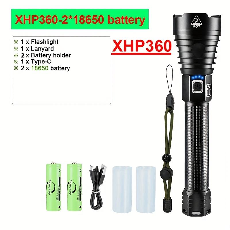

1000000LUX XHP360 фонарик высокой мощности перезаряжаемый светодиодный фонарик мощные вспышки USB фонарик для кемпинга B - 18650 Battery