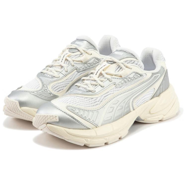 Puma Velophasis Fabric Synthetic Leather Comfortable Low-Top Dad Shoes Unisex Sneakers Silver 399127-01