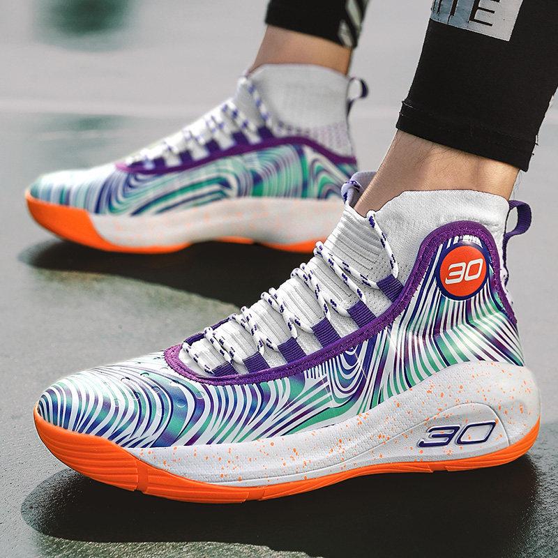 Men's High-Top Basketball Sneakers, Breathable, Large-Size Combat Boots