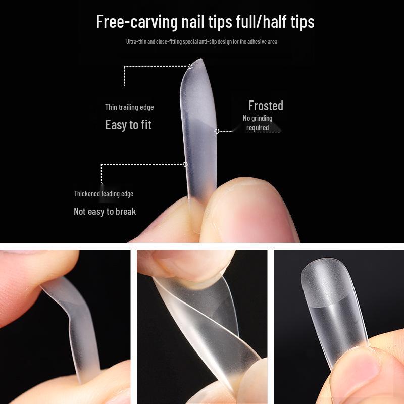 Nail Art Seamless Ultra-Thin Trapezoidal & Teardrop Tips for Professionals