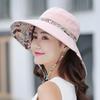 Hat female summer big edge face covering fashion UV protection bucket hat sun protection sun shade sun hat double sided