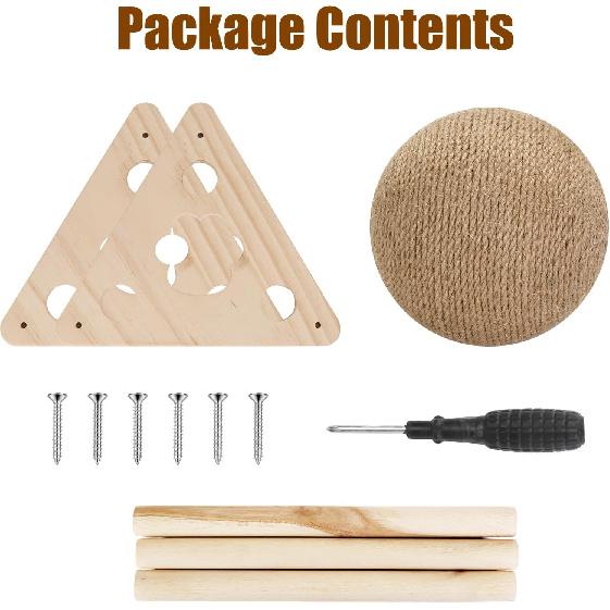 Sisal Cat Scratching Ball, Cat Scratcher Ball Toy with Cute Stable Stand, Interactive Exercise Toy for Small Pet To Play and Exercise