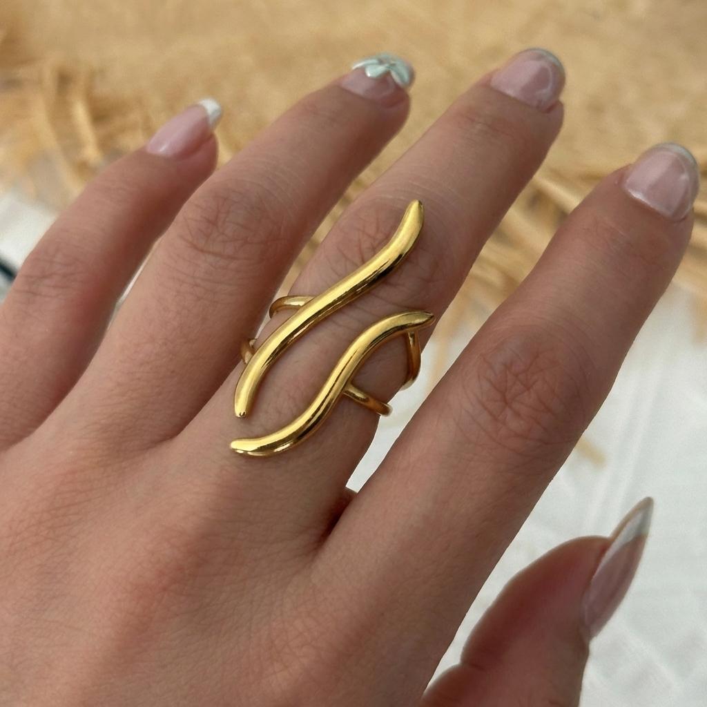 Stainless Steel Irregular Geometric Ring for Women Vintage Gold Color Sun Leaf Joint Finger Ring Party Versatile Jewerly Gifts