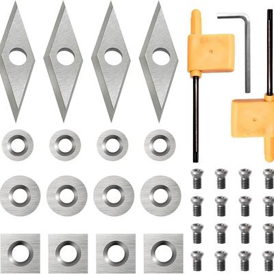 8/16pcs Set Carbide Turning Insert Set For Precision Machining Woodworking Lathe Turning Insert Tools