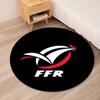France Rugby Printed Round Rug Carpet Chair Rug Area Rug Entryway Doormats,for Office Chair Living Room Bedroom Kitchen Room.