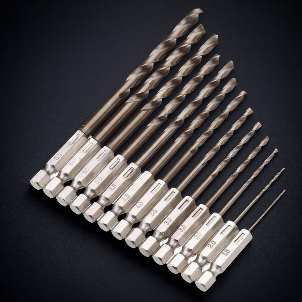 13PCS Cobalt HSS-Co M35 Twist Drill Bit Set 1.5-6.5mm Hex Shank High Precision Cutting Tools for Wood Metal
