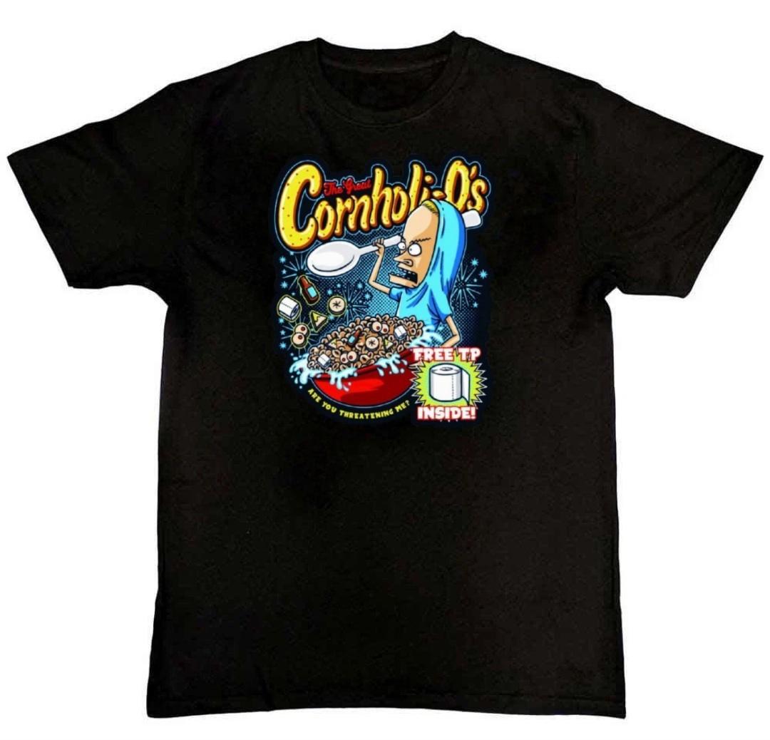 BEAVIS CORNHOLO CORNHOLIOS CEREAL Graphic Print T-Shirt M
