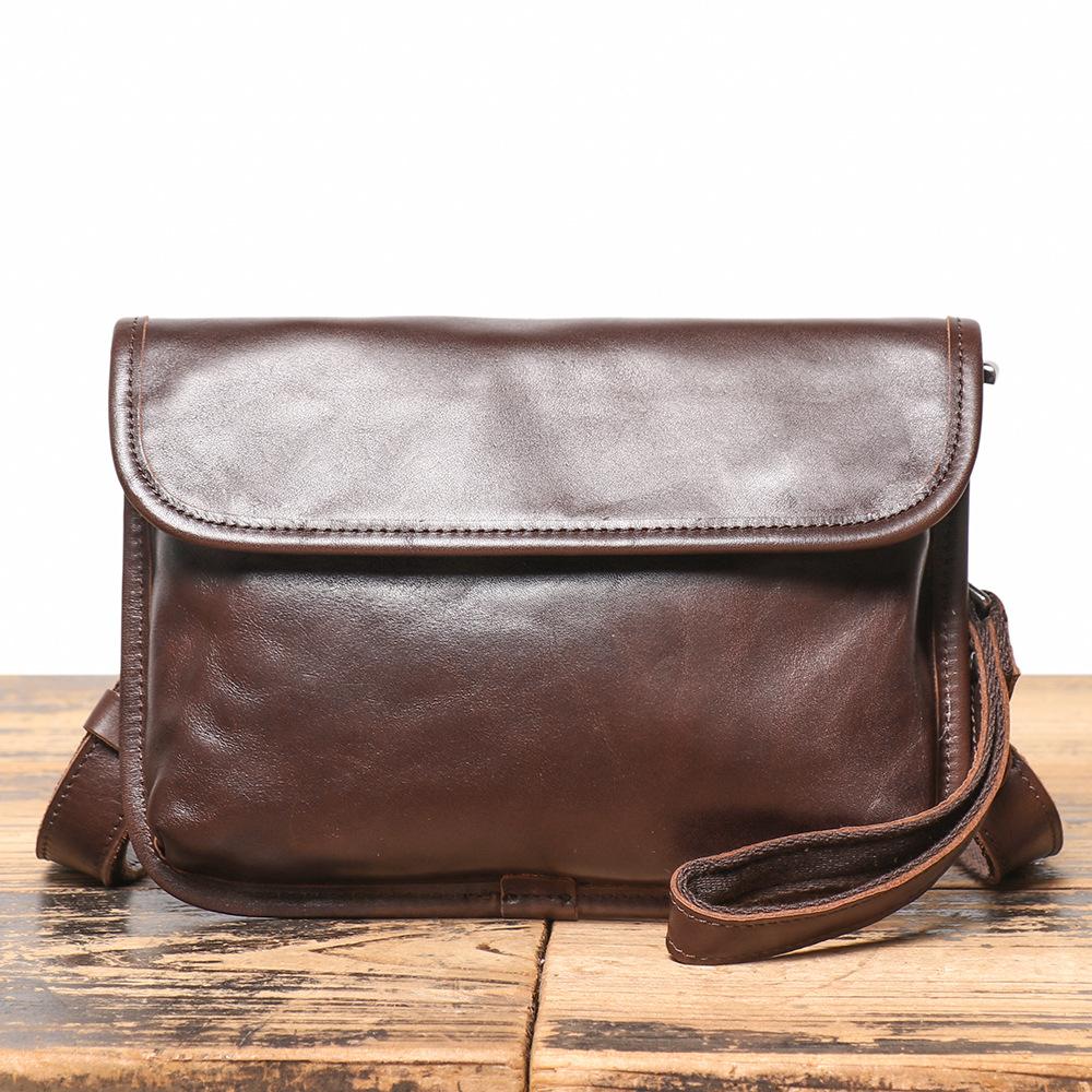 Designer Men's Genuine Leather Crossbody Bag Luxury Fashion Shoulder Messenger Bag Casual Travel Adjustable Strap Length