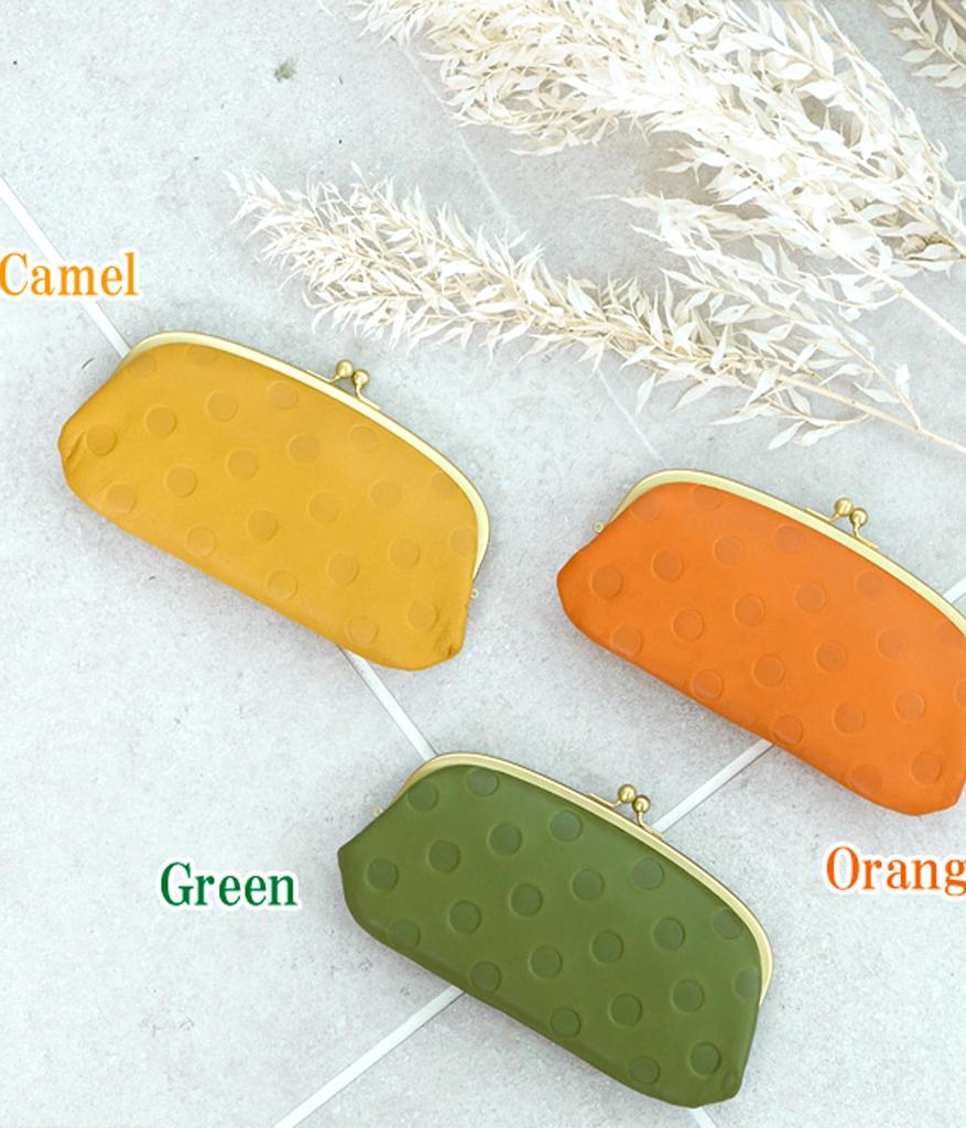 ZUCCHERO Wallet with Made in Polka Dot 55315 Women's Clasp, Leather, Japan, Camel, Pattern,