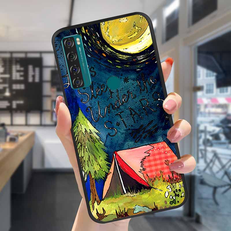 For TCL 20S Cases 20L 20se 20L+ 3D Relief Floral Silicone Emboss Covers For TCL 20S Back Cases Protective Coques Fundas TCL 20SE