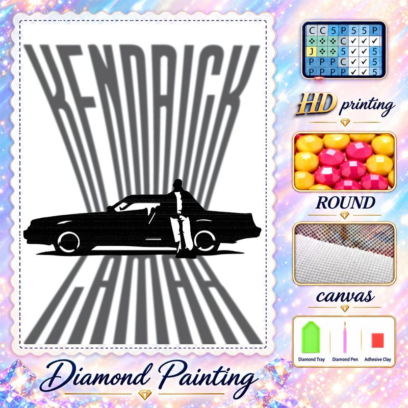 Kendrick Lamar Diamond Painting Kit 5D Full Drill DIY Diamond Mosaic Wall Art Home Decor