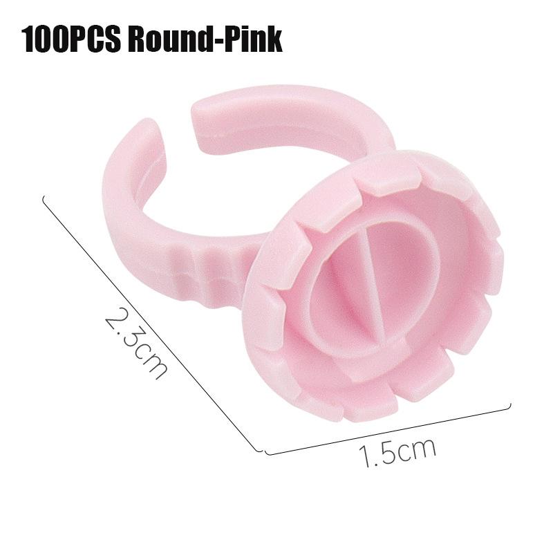 50/100Pcs Wholesale Disposable Eyelash Glue Fan Cup Rings Holder Container Tattoo Pigment Eyelash Extension Tools Lash Supplies