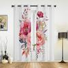 Peony Flower Leaves Curtains for Bedroom Living Room Window Curtain Treatments Blinds Kitchen Home Decor Drapes
