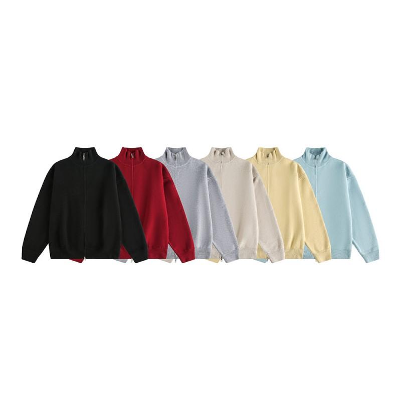 Unisex Oversized Knit Cardigan With Stand Collar Casual Loose Fit Pullover Fall Youth Fashion