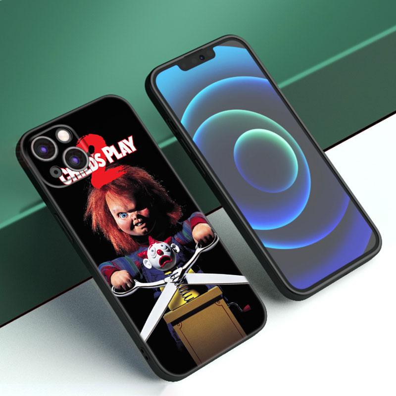 Chucky Doll Horror Movie Phone Case For Apple iPhone 12 13 Mini 11 14 15  Pro Max 7 8 + X XR XS SE 2020 2022 Black Silicone Case  buy the best  products in the Ayzeze online store