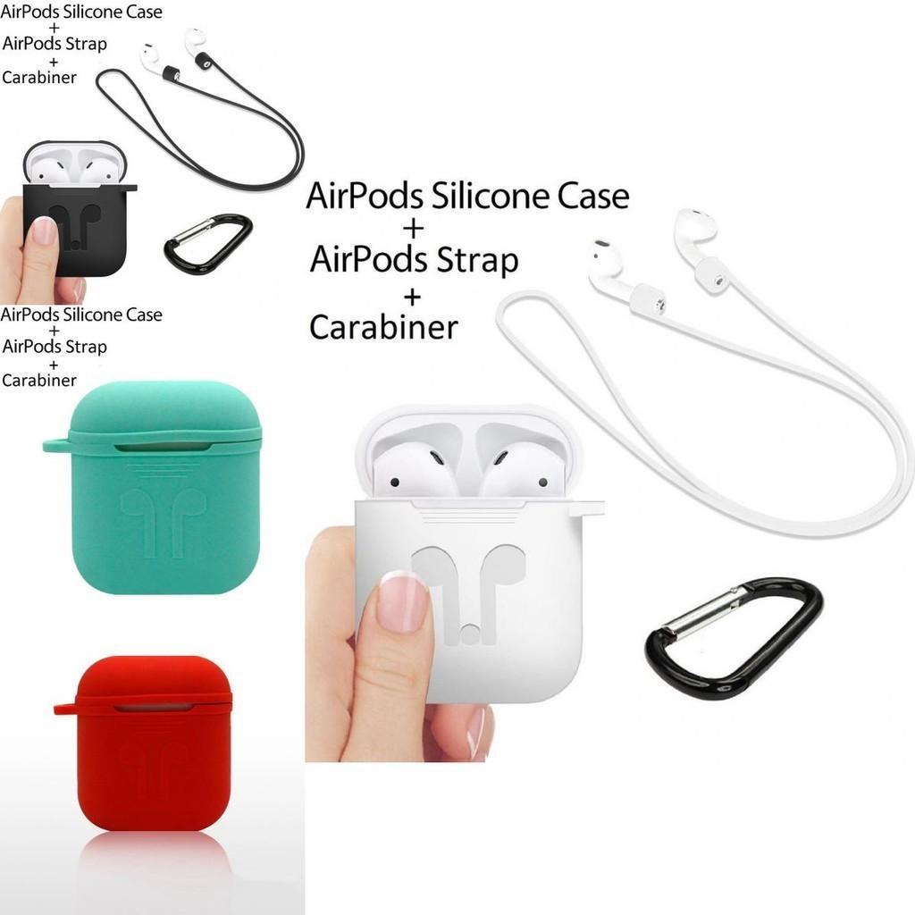 Airpods Protective Case Set Silicone Flip Style Trendy Solid Color
