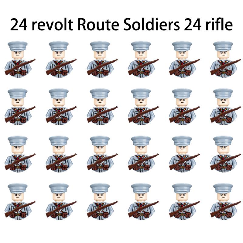 Non-Toxic 24Pcs Military Figure Ww2 Military Product Soldier Figure Building Blocks Children'S Holiday Gift Toys Gifts Funny