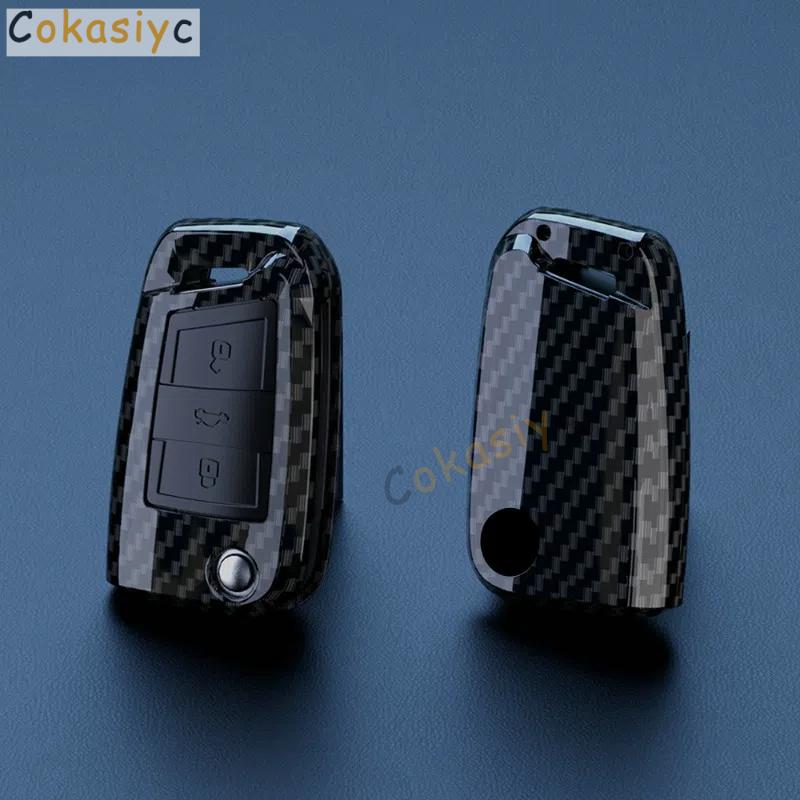 ABS Carbon Faser Auto Schlüssel Fall Abdeckung Fob Für VW Volkswagen Golf 7 MK7 Tiguan MK2 Für SEAT Ateca Leon FR 2 Ibiza Für Skoda Octavia