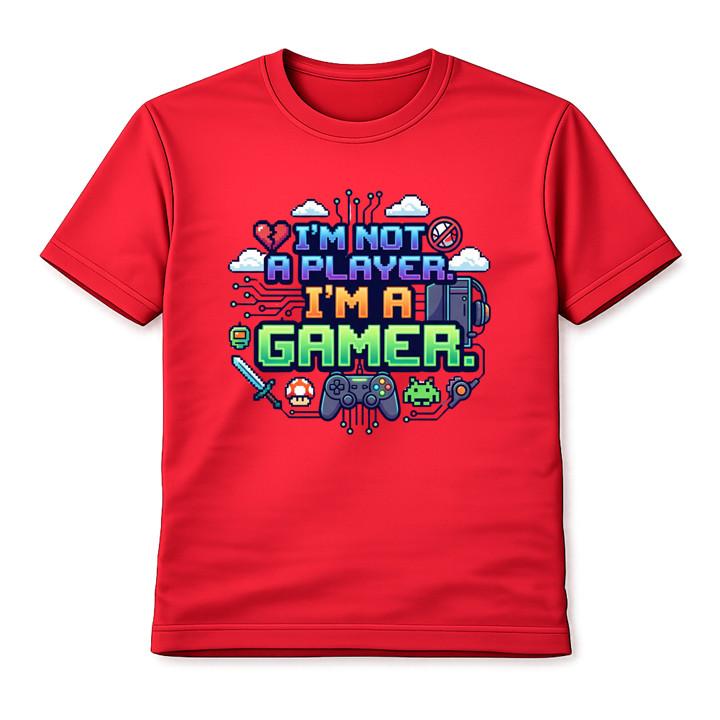 

I m Not A Player I m A Gamer T-Shirt Unisex Retro Video Game Pixel Graphic Tee S разноцветный