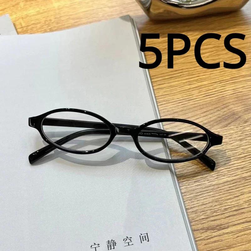 10Pairs Vintage Small Oval Glasses Girls Y2K Style Red Green Frame Glass Eyewear Decorative Outdoor Anti-blue Eyeglasses Gifts