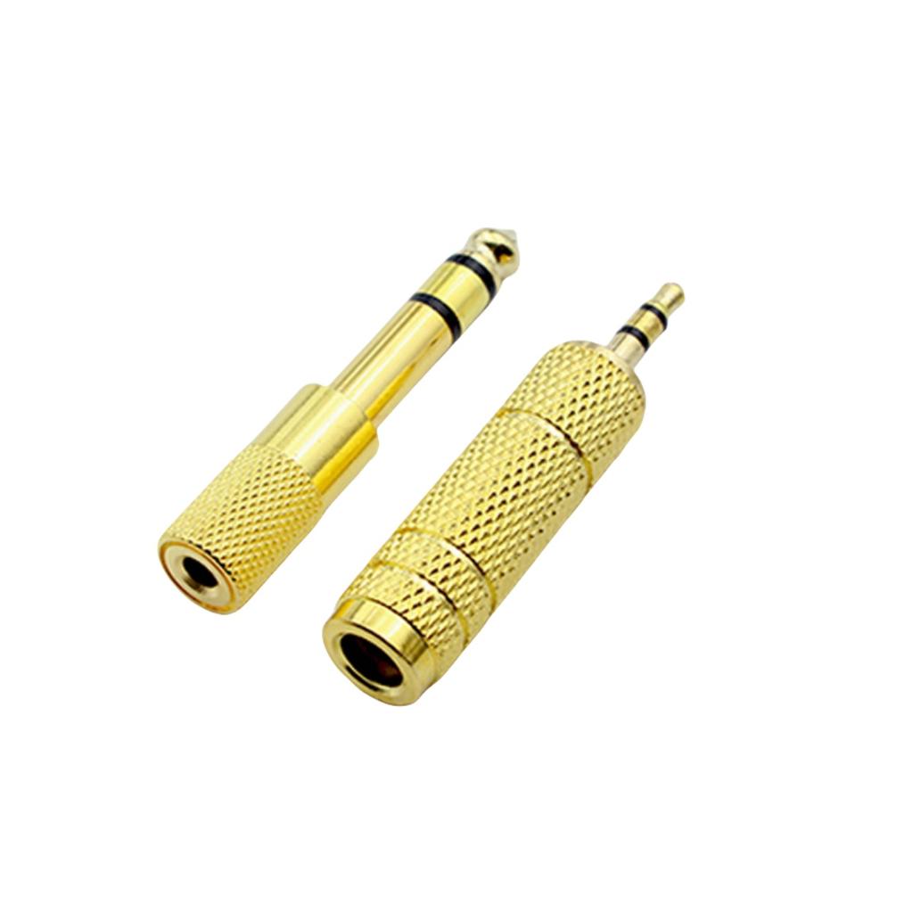 2-Pack 6.5mm To 3.5mm and 3.5mm To 6.5mm Audio Adapter Set 1/4-inch To 1/8-inch and 1/8-inch To 1/4-inch Suitable for Headphone