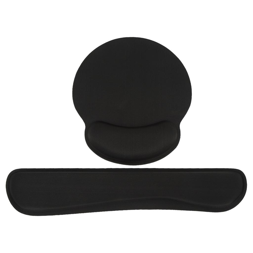 Keyboard Wrist Rest Black Soft Sponge Fatigue Relief Stable Support Mouse Wrist Pad for Family Office Computer