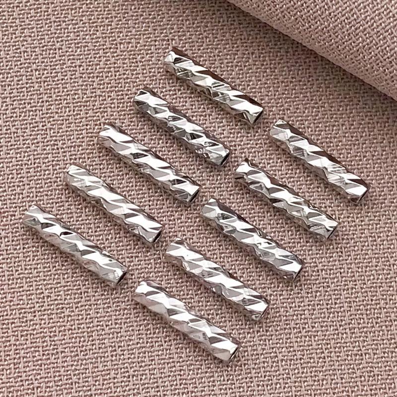 50pcs 18K Copper Plated True Golden Thick Silvery Platinum Batch Flower Connection Tube, DIY Bracelet Jewelry Making Accessories