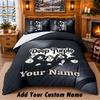 Deep Purple Muster Bettwäsche 3-teiliges Set Benutzerdefinierter Name, Bettlaken und Kissenbezüge für Schlafzimmer zu Hause